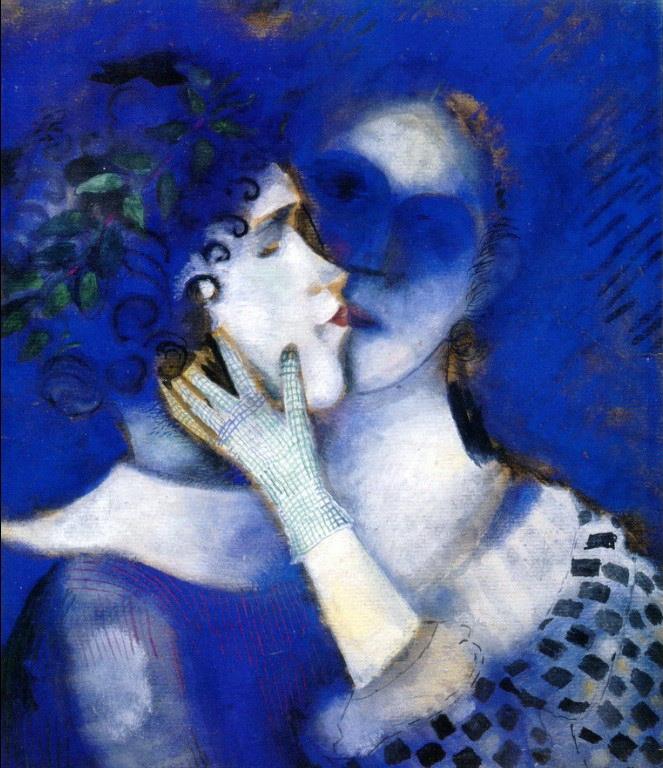 Blue Lovers contemporain Marc Chagall Peintures à l'huile